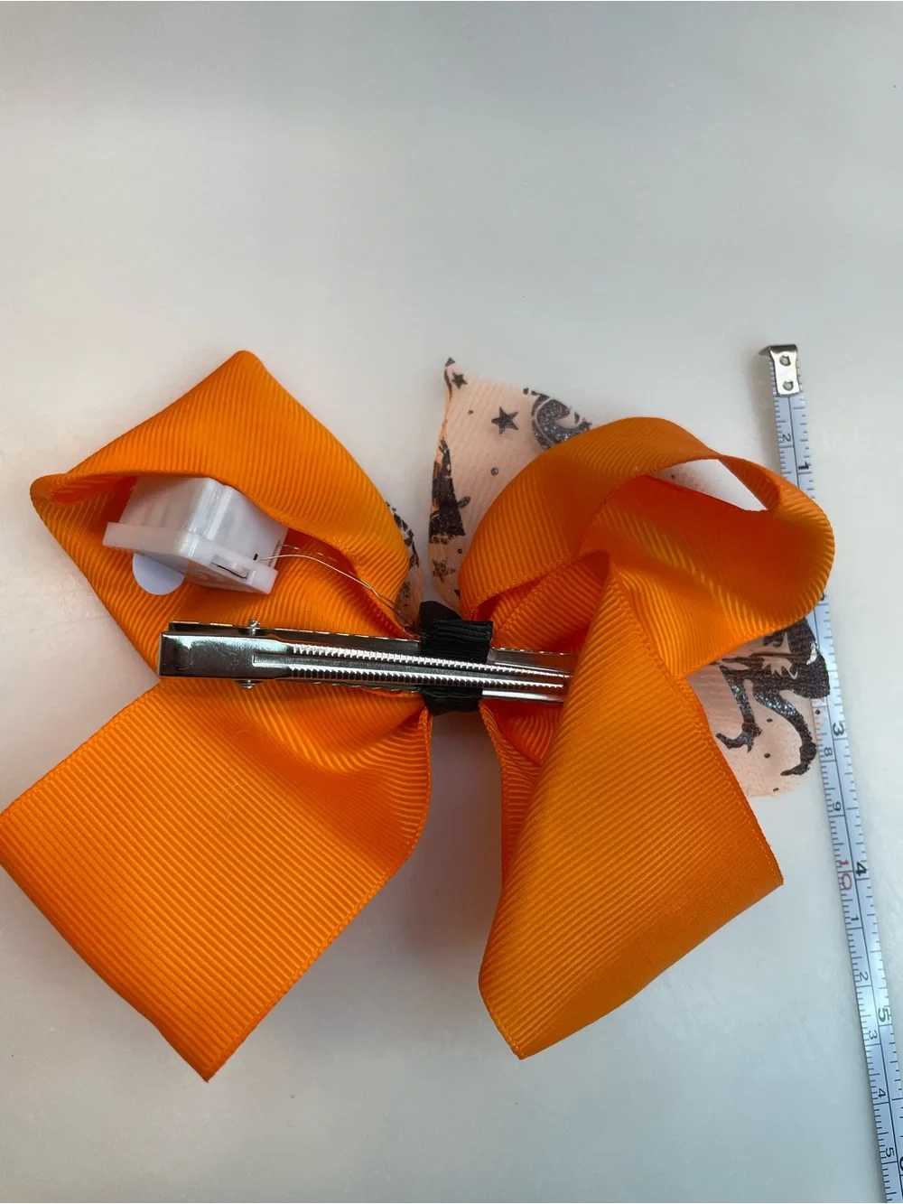 Orange Halloween Light Up Kids Hair Bow
